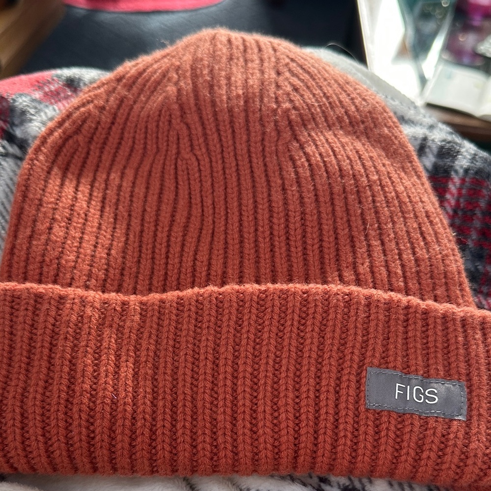 Figs Rust Knit Beanie
